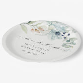 ソフトパエレガントステルブルーグリーンリーフ結婚ズFav ペーパープレート (アングル)