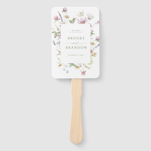 ソフトパエレガントステルワイルドフラワーのタイムラ結婚イン ハンドファン (正面)