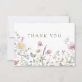 ソフトパエレガントステルワイルドフラワーボタニッ結婚クス サンキューカード (正面)