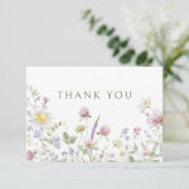 ソフトパエレガントステルワイルドフラワーボタニッ結婚クス サンキューカード (スタンド正面)