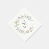 ソフトパエレガントステルワイルドフラワーボタニッ結婚クス スタンダードカクテルナプキン (角)