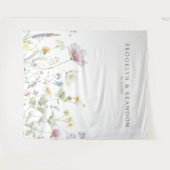 ソフトパエレガントステルワイルドフラワーボタニッ結婚クス タペストリー (正面(横))