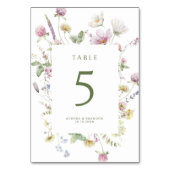 ソフトパエレガントステルワイルドフラワーボタニッ結婚クス テーブルナンバー (裏面)