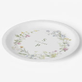 ソフトパエレガントステルワイルドフラワーボタニッ結婚クス ペーパープレート (アングル)