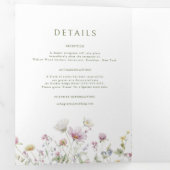 ソフトパエレガントステルワイルドフラワーボタニッ結婚クス 三つ折り案内状 (内部最初)
