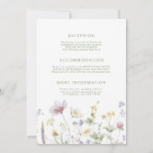 ソフトパエレガントステルワイルドフラワーボタニッ結婚クス 招待状 (裏面)
