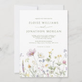 ソフトパエレガントステルワイルドフラワーボタニッ結婚クス 招待状 (正面)