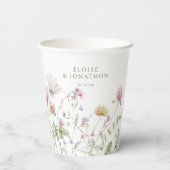 ソフトパエレガントステルワイルドフラワーボタニッ結婚クス 紙コップ (裏面)