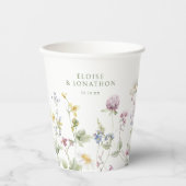 ソフトパエレガントステルワイルドフラワーボタニッ結婚クス 紙コップ (正面)