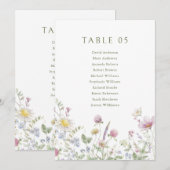 ソフトパエレガントステルワイルドフラワー座席表カード 招待状 (正面/裏面)