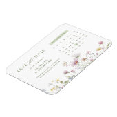 ソフトパエレガントステルワイルドフラワー日付を保存 マグネット (左側)