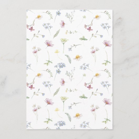 ソフトパエレガントステルワイルドフラワー結婚ズ詳細 エンクロージャーカード (裏面)