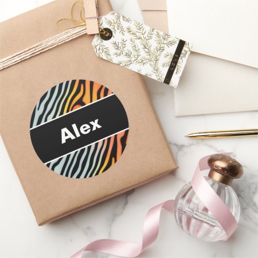 ソフトパカラフルステルゼブラストライプ ラウンドシール (ギフト)