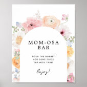 ソフトパカラフルステルフローラアーチモモモモザバーサイン ポスター (正面)