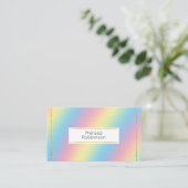 ソフトパカラフルステル虹のグラデーションカラー 名刺 (スタンド正面)