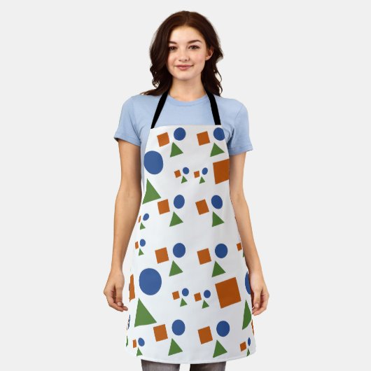 ソフトパステルのかわいい幾何学模様 エプロン (着用した状態)