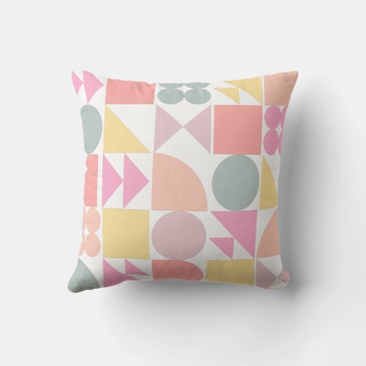 ソフトパステルのかわいい幾何学模様 クッション (裏面)