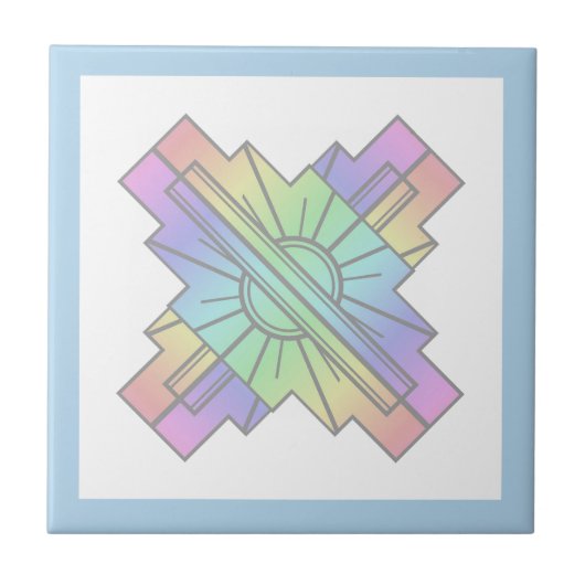 ソフトパステルのアートデコサン要素 タイル (正面)