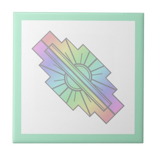 ソフトパステルのアートデコサン要素 タイル (正面)