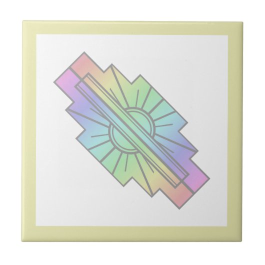 ソフトパステルのアートデコサン要素 タイル (正面)