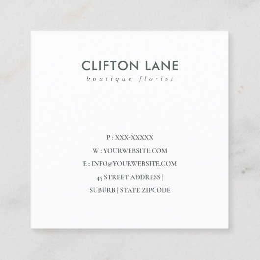 ソフトパステルアクアブルー金ゴールド抽象芸術 スクエア名刺 (裏面)