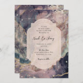 ソフトパステルウォーターカラーシナ銀河系結婚ズ 招待状 (正面/裏面)