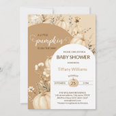 ソフトパステルウォーターカラーパンプキン秋野生の花 招待状 (正面)