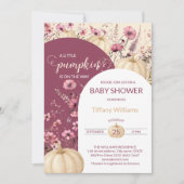 ソフトパステルウォーターカラーパンプキン秋野生の花 招待状 (正面)