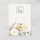 ソフトパステルウォーターカラーフローライヤリングロゴディスプレイ 名刺 (正面)