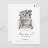 ソフトパステルウォーターカラーフローラ車私は移動した ポストカード (正面/裏面)