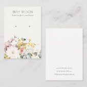 ソフトパステルウォーターカラーフローラ2イヤリングディスプレイ 名刺 (正面/裏面)
