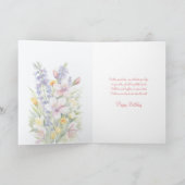 ソフトパステルウォーターカラー春の花誕生日 カード (内部)