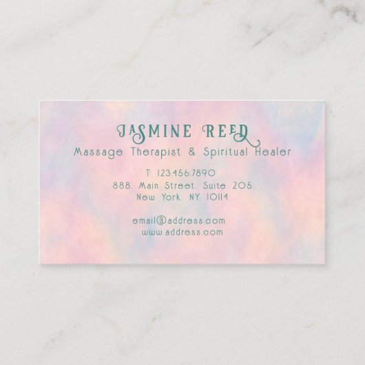 ソフトパステルオパールセントロータスフラワーエステティシャン 名刺 (裏面)