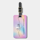 ソフトパステルカラフルカラーズグラデーションシックモノグラム ラゲッジタグ (正面縦)