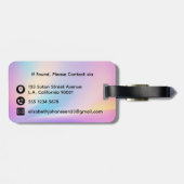 ソフトパステルカラフルカラーズグラデーションシックモノグラム ラゲッジタグ (裏面横)