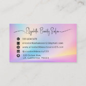 ソフトパステルカラフルカラーズグラデーションシックモノグラム 名刺 (裏面)