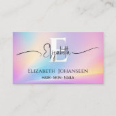 ソフトパステルカラフルカラーズグラデーションシックモノグラム 名刺 (正面)