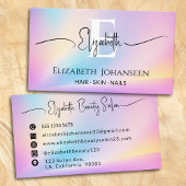 ソフトパステルカラフルカラーズグラデーションシックモノグラム 名刺