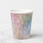 ソフトパステルカラーのスノーフレークパターン《写真》ぼけ味 紙コップ (右)
