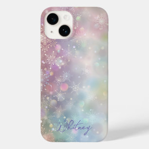 ソフトパステルカラーのスノーフレークパターン《写真》ぼけ味 Case-Mate iPhone 14ケース