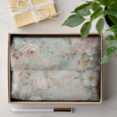 ソフトパステルカラーの芍薬のフラワーパターン 薄葉紙 (ギフト)