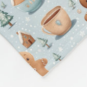 ソフトパステルカラーズクリスマスジンジャーブレッドマン フリースブランケット (角)