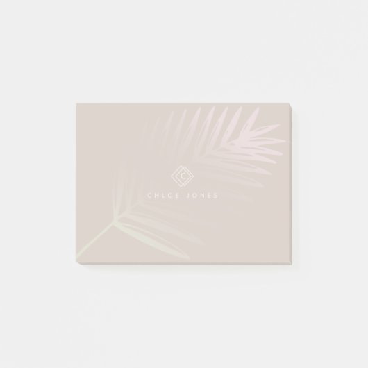 ソフトパステルグラディエントパームブランチトロピカルモノグラム ポストイット (正面)