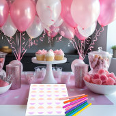 ソフトパステルグラデーションジンガム誕生日名札 ラウンドシール