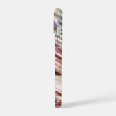 ソフトパステルグリッターピンク、ブルー、金ゴールド&シルバー iPhone 15ケース (左側面)