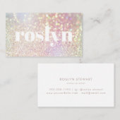 ソフトパステルグリッターホログラフィック虹彩色メイクアップ 名刺 (正面/裏面)
