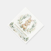 ソフトパステルグリーナリーバニーラビットベビーシャワー スタンダードカクテルナプキン (角)