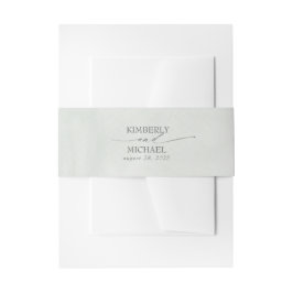 ソフトパステルグリーンエレガントスクリプ結婚ト 招待状ベリーバンド