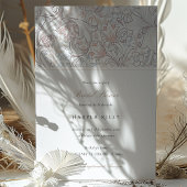 ソフトパステルゴールデンリリーブライダルシャワー エレガント 招待状