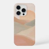 ソフトパステルサンセットヒルズミニマルアブストラクトランドスケープ iPhoneケース (裏面)